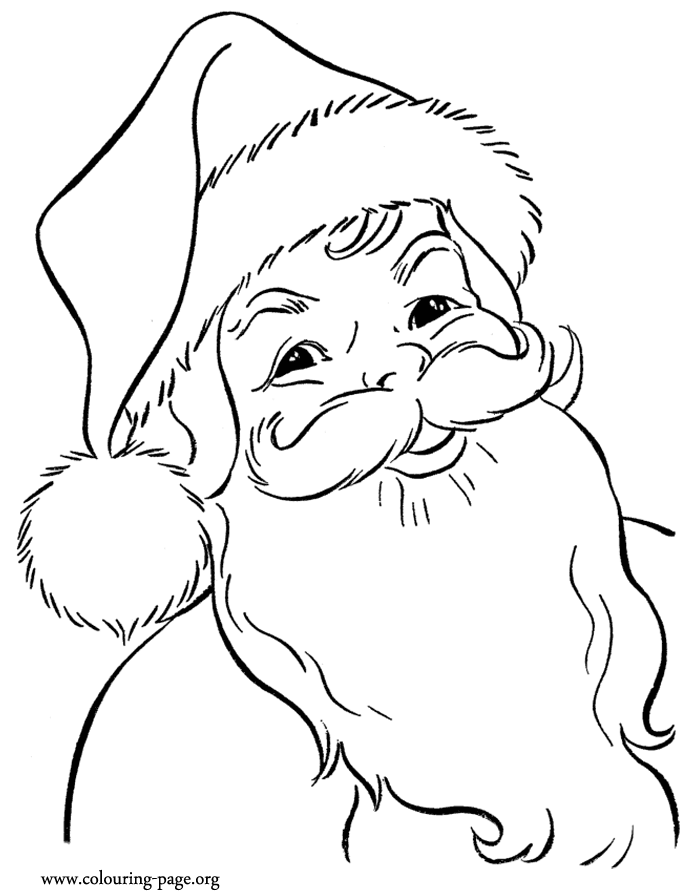 a santa head coloring pages - photo #30