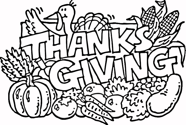 a sign that says thanksgiving coloring pages - photo #39