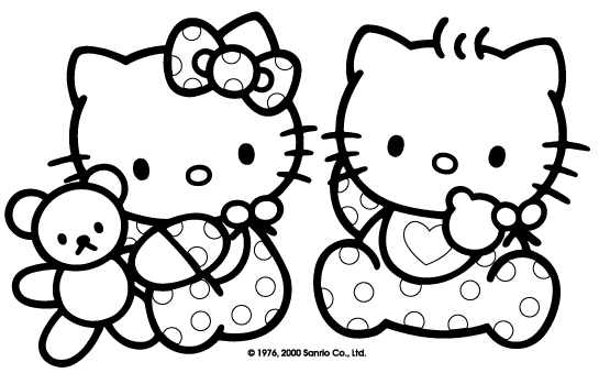 images of hello kitty coloring pages - photo #37