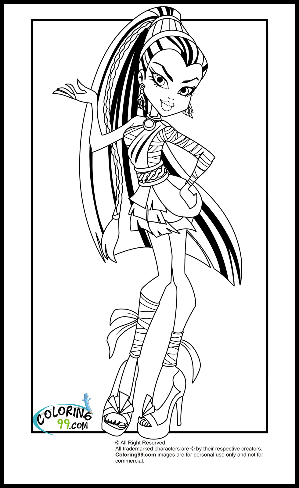 monster high frankie coloring pages